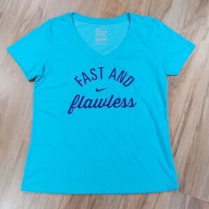 🔺️Nike Blue Dri-Fit "Fast and Flawless" Short Sleeve Athletic Top Large